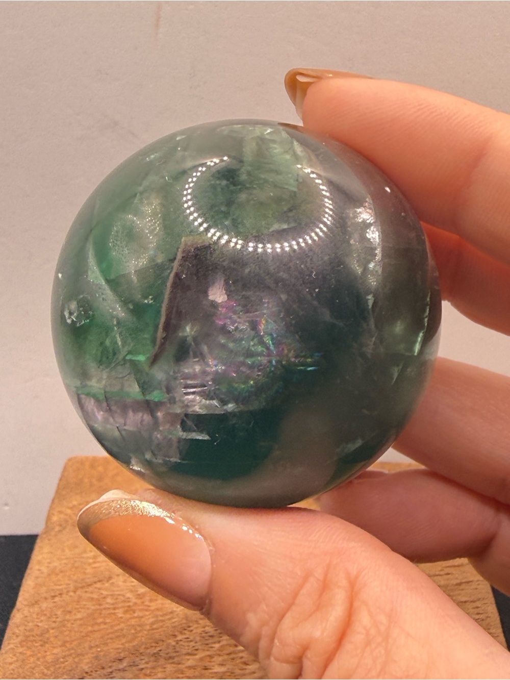 Green & Purple Fluorite Sphere